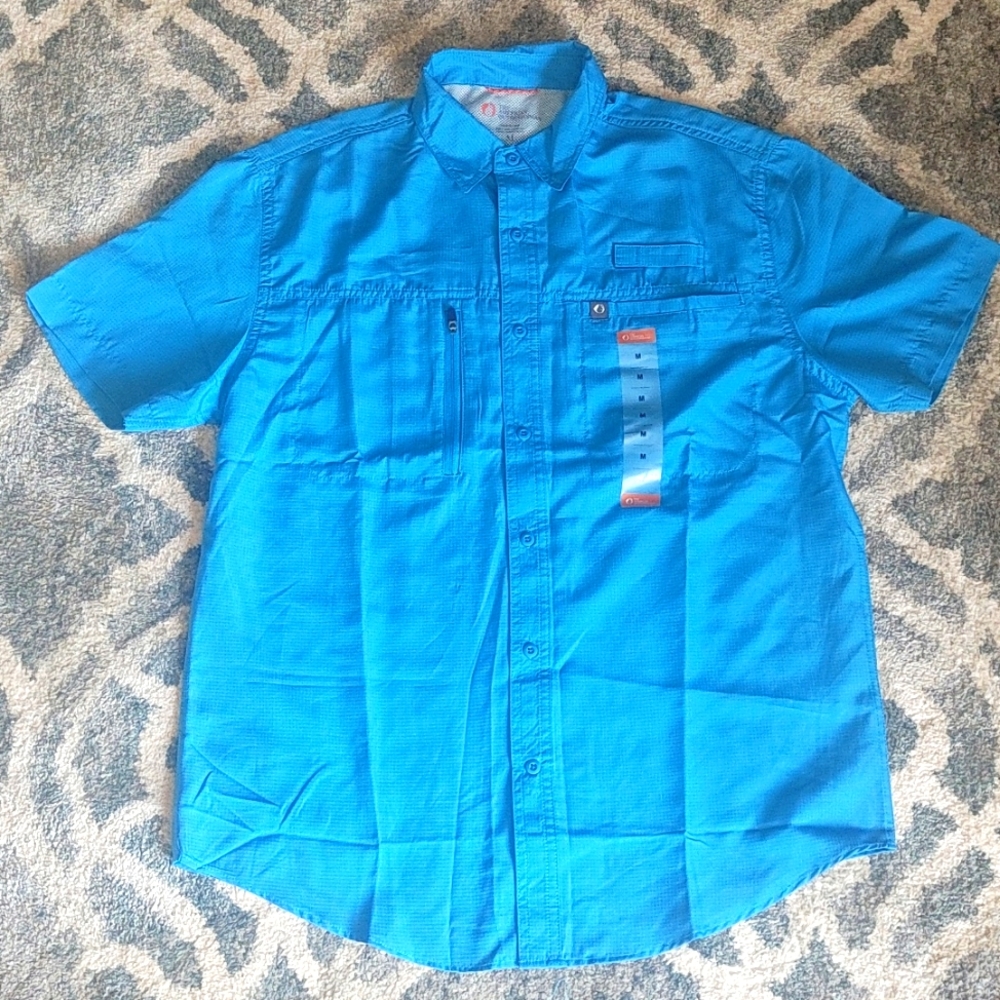 The American Outdoorsman Outdoor Active Sportsman Short Sleeve Shirt Mens Medium